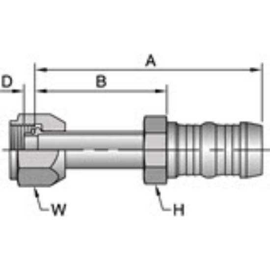 Picture of Parker 5S1A-6-6 - A/C Clip Air Conditioning Hose Fitting- 1A Series Fittings