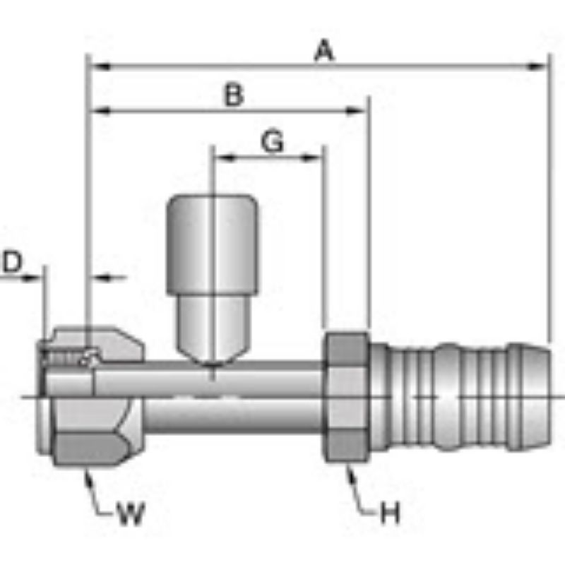 Picture of Parker 5S1A-6-6-PB - A/C Clip Air Conditioning Hose Fitting- 1A Series Fittings