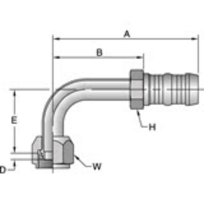 Picture of Parker 5T1A-8-8 - A/C Clip Air Conditioning Hose Fitting- 1A Series Fittings
