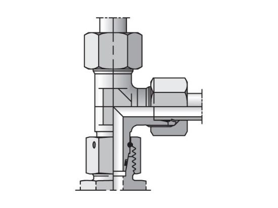 Picture of Parker EL08ZSCF - EO/EO-2 Tee, Swivel Nut Run - EL