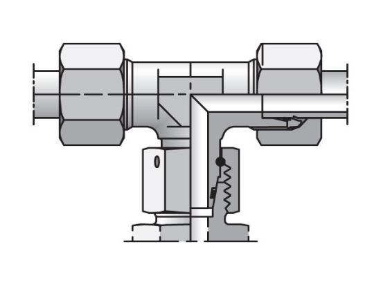 Picture of Parker ET08ZLCF - EO/EO-2 Tee, Swivel Nut Branch - ET