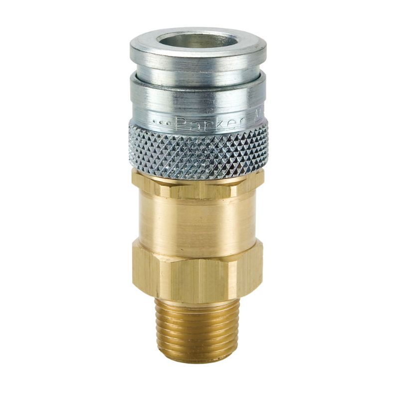 Picture of Parker HF-251-4MP-S - High Flow, Push to Connect, Air Tool Quick Couplings (pneumatic) Industrial Interchange - HF Series Couplers