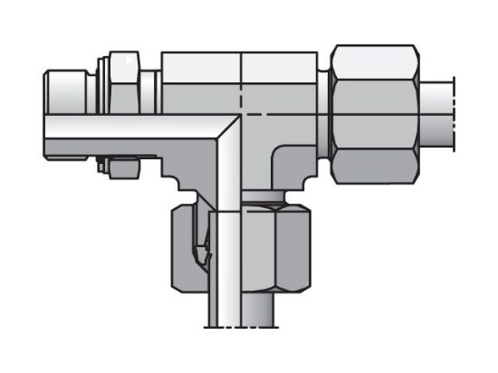Picture of Parker LEE16SRCF - EO/EO-2 Tee, Adjustable Run - LEE-R