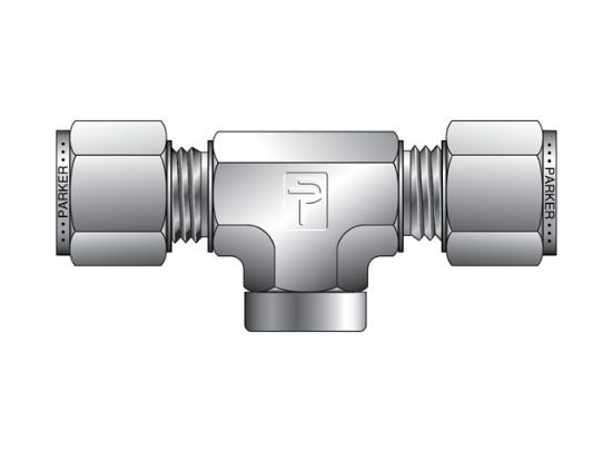 Picture of Parker OBZ 10-10-1/4-SS - CPI Metric Tube NPT Female Tee - OBZ