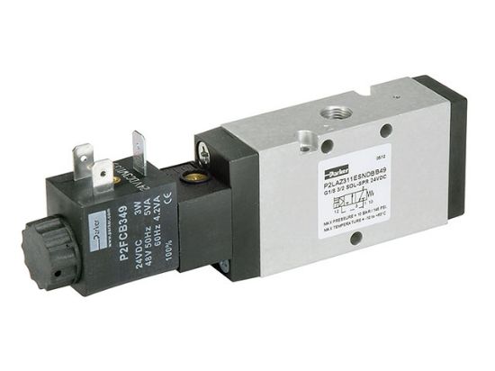Picture of Parker P2LAZ391ESNDBB49 - Viking Lite Series Single Solenoid 3-way 2-position Valve