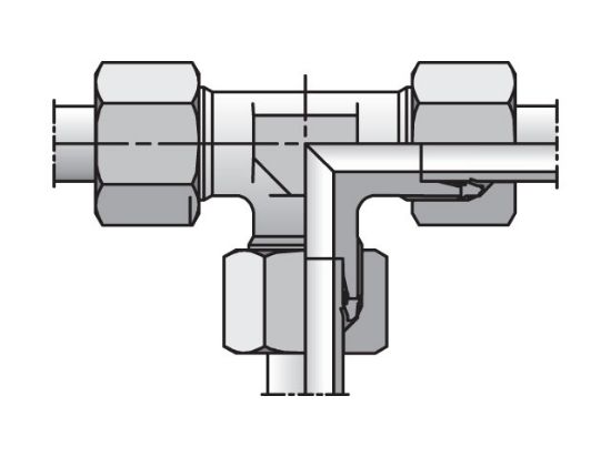 Picture of Parker TR08/06/08LCF - EO/EO-2 Tee, Reducer Union - TR
