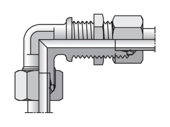 Picture of Parker WSV06ZSCF - EO/EO-2 90° Elbow, Bulkhead Union - WSV