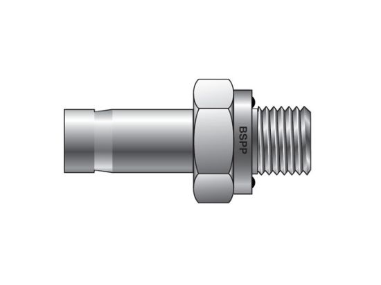 Picture of Parker 8-6R-ED T2HF-SS - CPI Inch Tube BSPP Tube End Male Adapter with ED Seal - R-ED T2HF