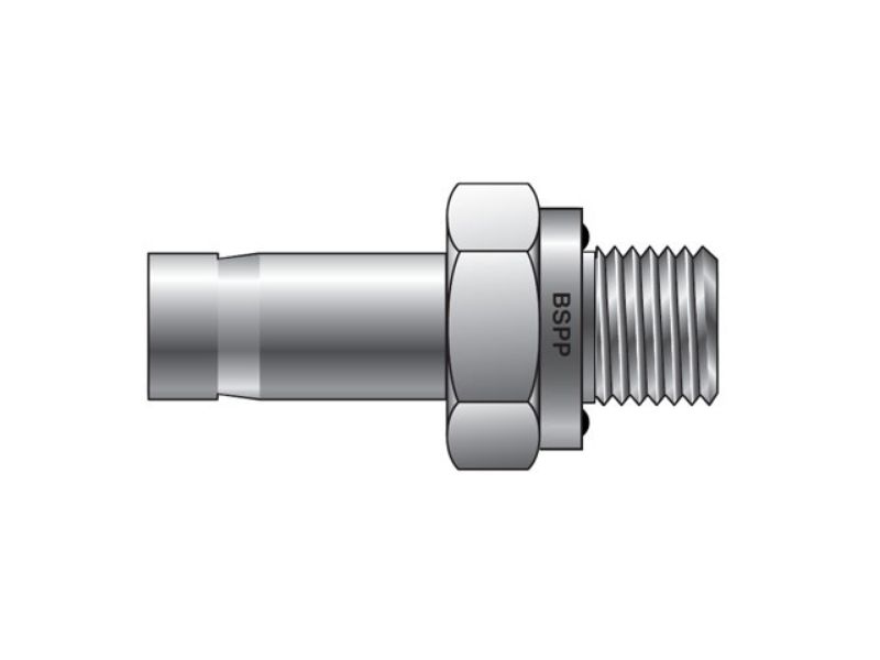 Picture of Parker 4-4R-ED T2HF-S - CPI Inch Tube BSPP Tube End Male Adapter with ED Seal - R-ED T2HF