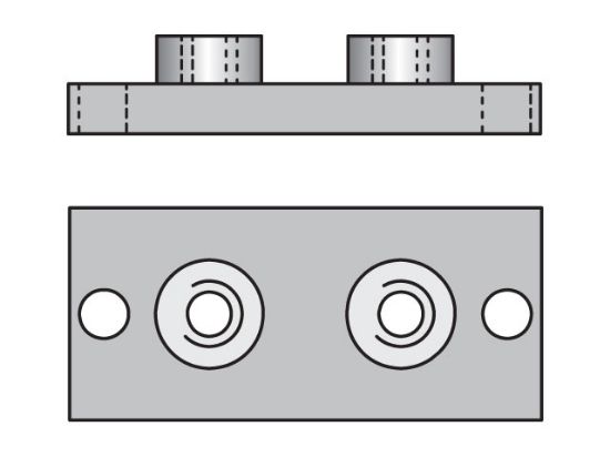 Picture of Parker APLC8X - Metric Heavy Series APLC Weld / Screw Plate