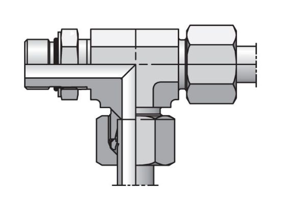Picture of Parker LEE12L3/4UNFCF - EO/EO-2 Tee, Adjustable Run - LEE-UNF