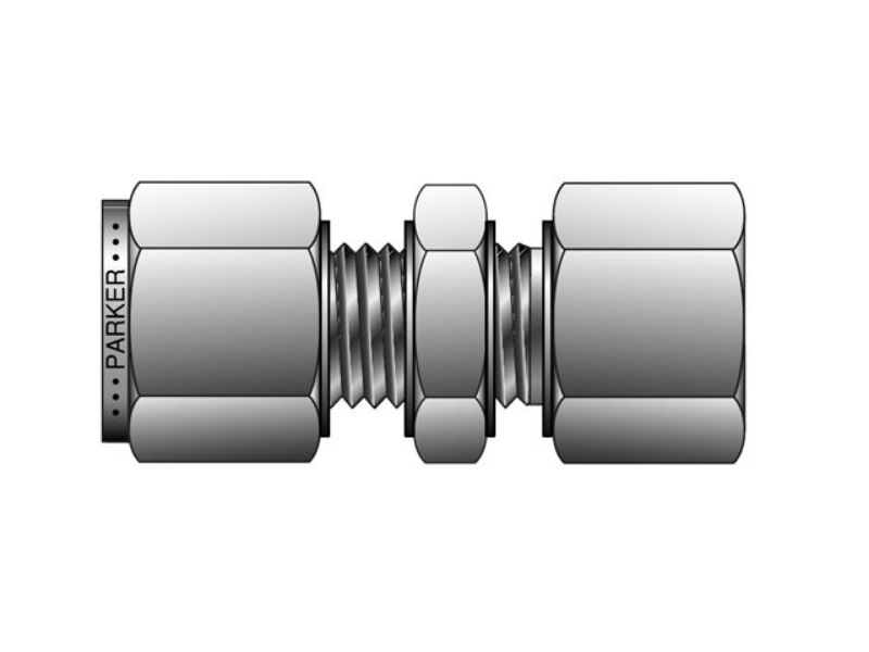 Picture of Parker M12FBC1/2N-B - A-LOK Metric Tube NPT Female Bulkhead Connector - FBC