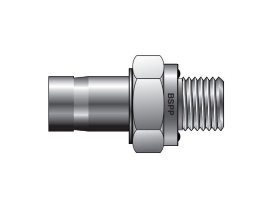 Picture of Parker T2HF 10-1/2R-ED-B - CPI Metric Tube BSPP Tube End Male Adapter with ED Seal - T2HF R-ED
