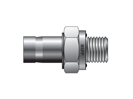 Picture for category CPI Metric Tube BSPP Tube End Male Adapter with ED Seal - T2HF R-ED