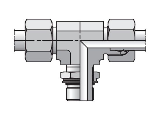 Picture of Parker TEE06SMORCF - EO/EO-2 Tee, Adjustable Branch - TEE-OR
