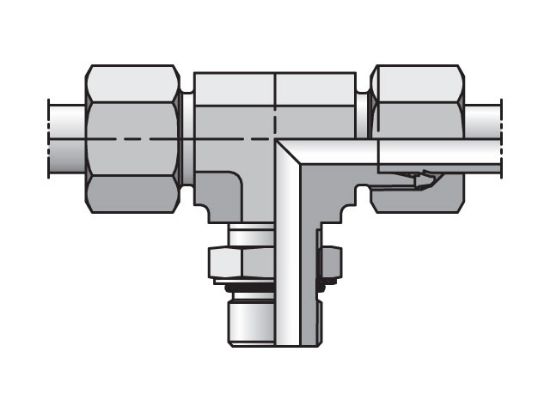 Picture of Parker TEE08ZL7/16UNFCF - EO/EO-2 Tee, Adjustable Branch - TEE-UNF